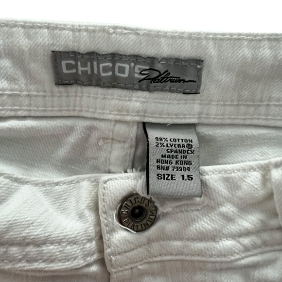 Chico’s Platinum Cropped White Denim Jeans - Picture 3 of 8